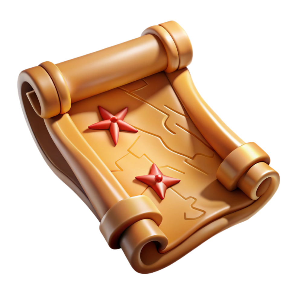 exemplary artistic A wooden treasure map with burnt edges. NO BACKGROUND with Transparent Background. top-tier png