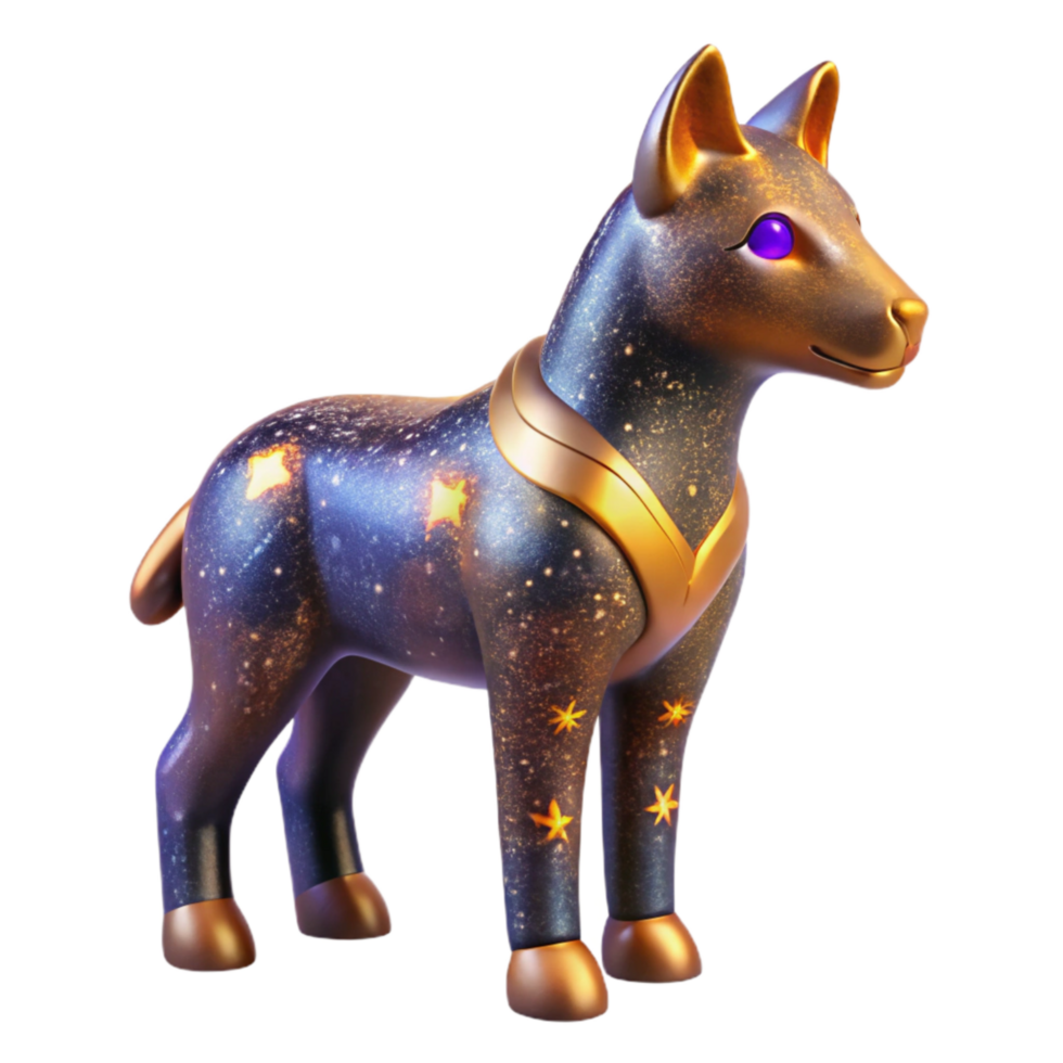 serene creative Carved Wooden Animal Figurine Side View Isolated authentic png
