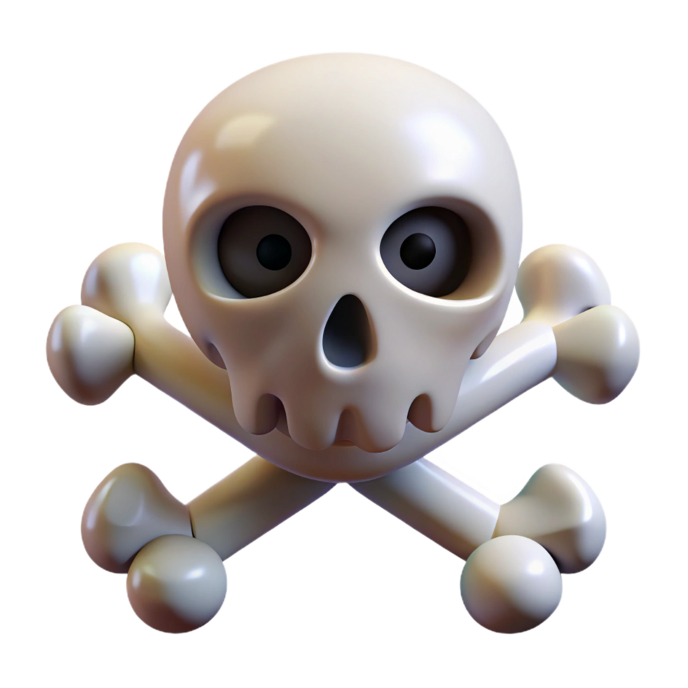 glorious whimsical industrial A stylized, cartoon skull and crossbones. NO BACKGROUND with Transparent Background. gallery standard png