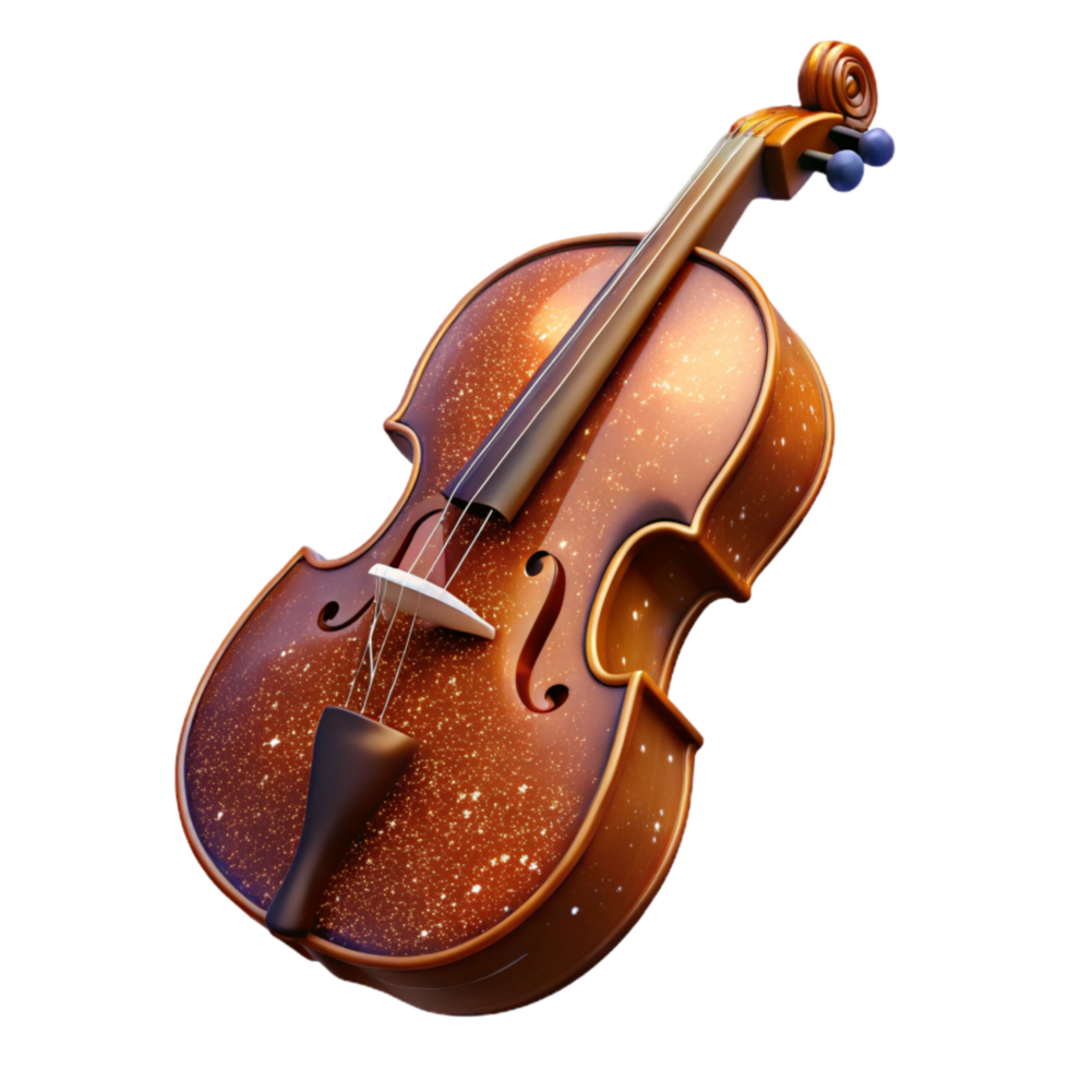serene minimalist Cello Cutout with Rich Brown Finish Isolated genuine png