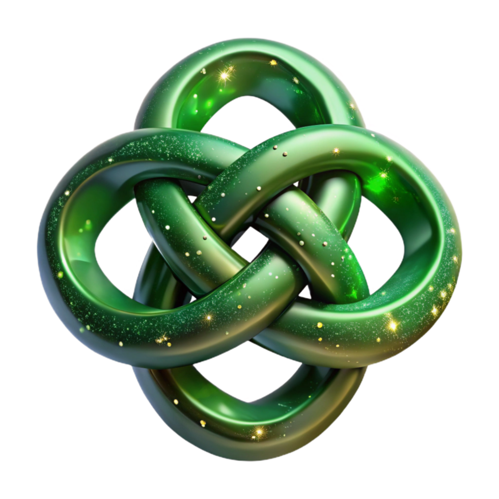 extraordinary abstract Celtic Knot Iconography Transparent with Green Hue high quality png