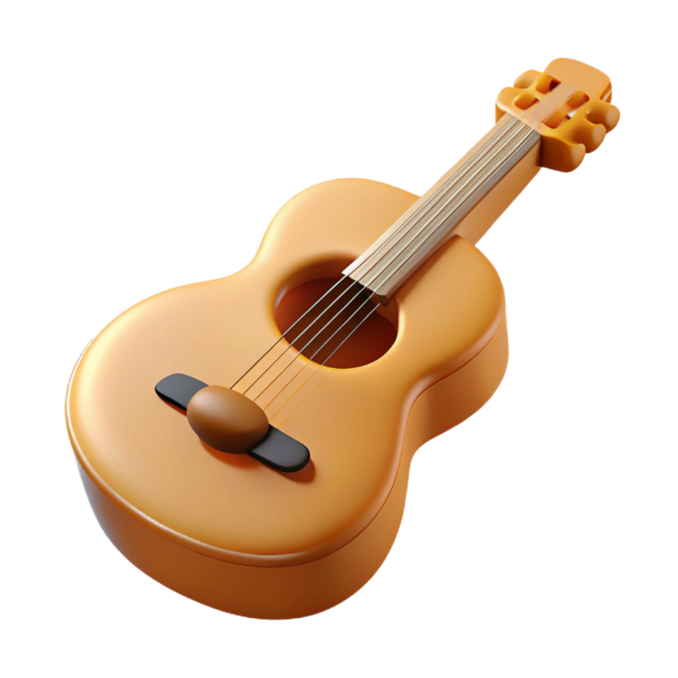 exquisite iconic Guitar with strings, NO BACKGROUND with Transparent Background. png