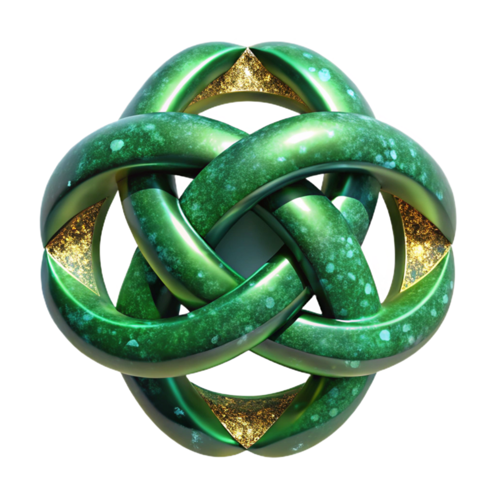 wonderful minimalist Celtic Knot Iconography Transparent with Green Hue premium png