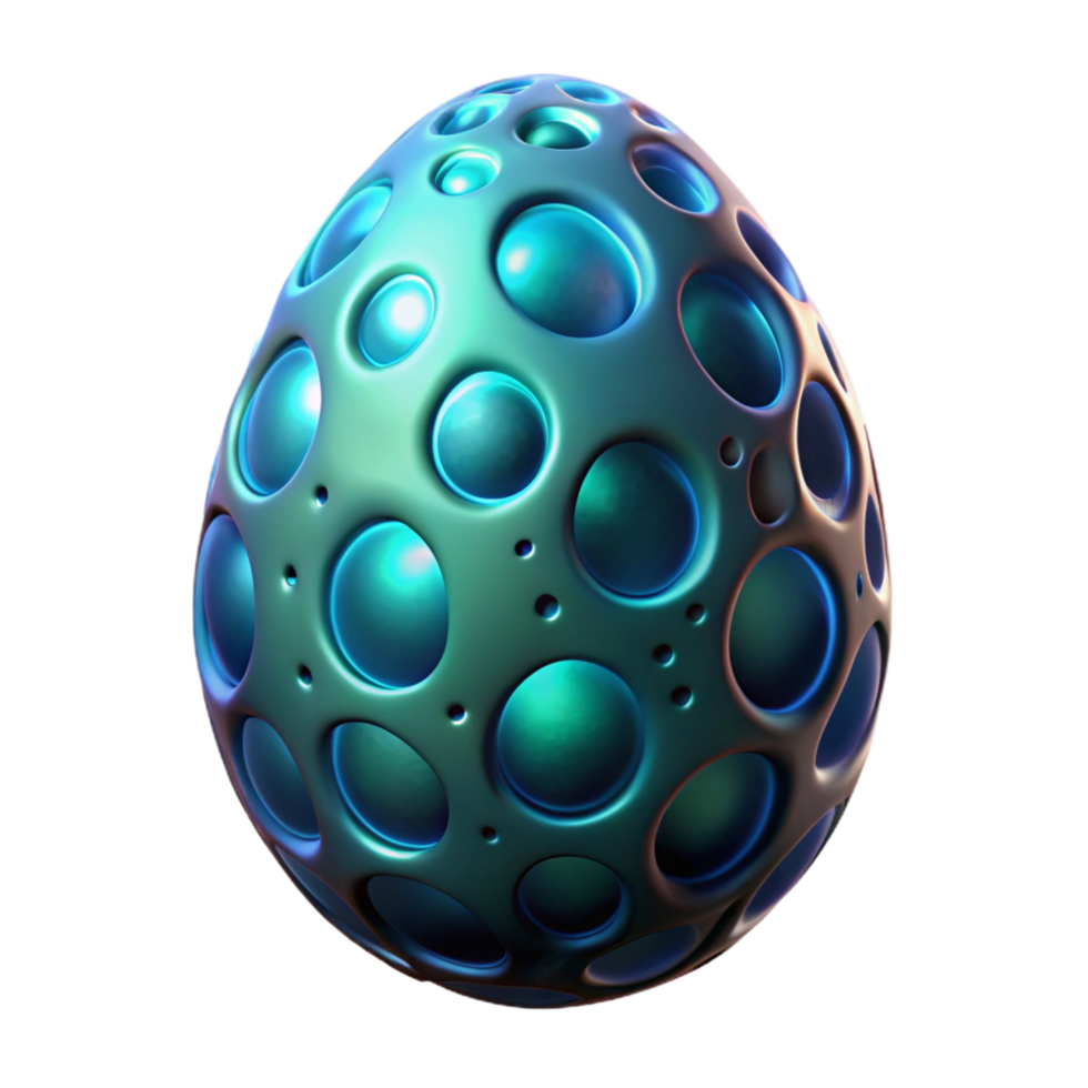 glorious distinctive Alien egg with bioluminescent patterns, NO BACKGROUND with Transparent Background. png