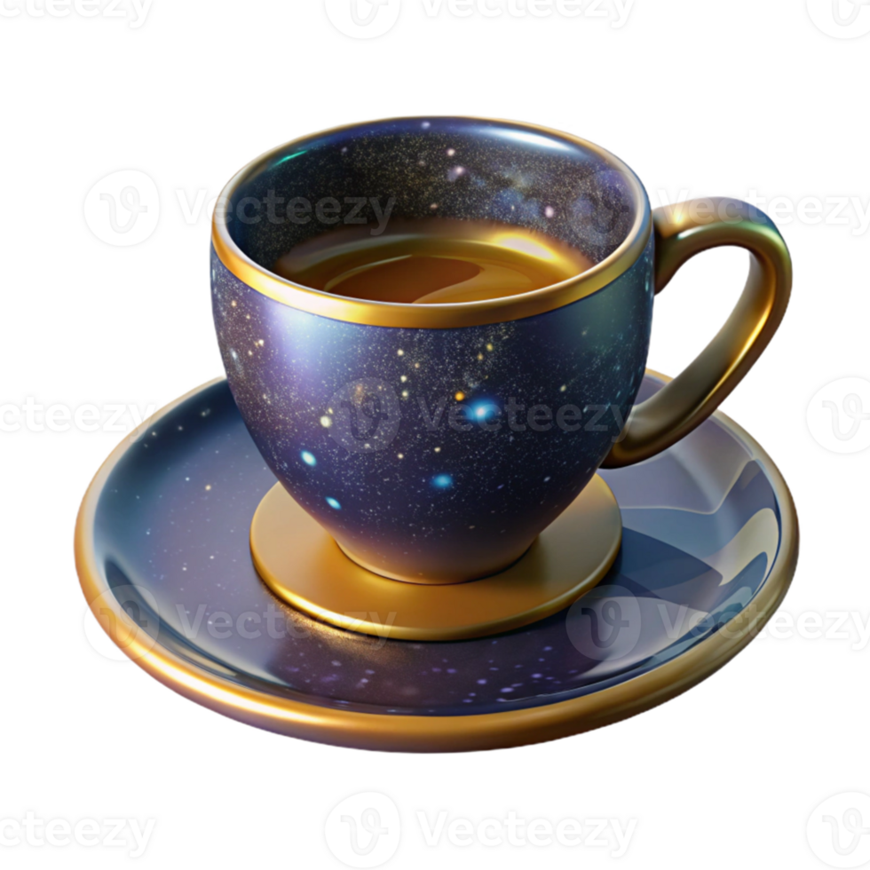 extraordinary rustic Ceramic Teacup with Saucer Matching Pattern Transparent Background original png