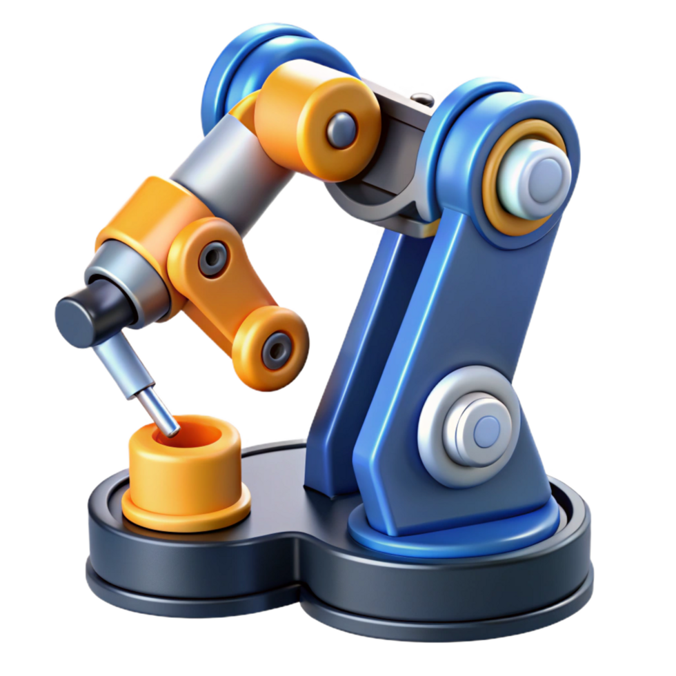 gorgeous art deco High-tech robotic arm with interchangeable tools, NO BACKGROUND with Transparent Background. high resolution png
