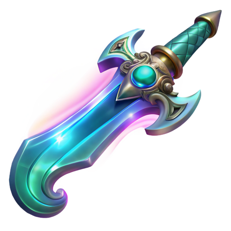 harmonious captivating Ornate energy sword with swirling plasma blade, NO BACKGROUND with Transparent Background. 4K png