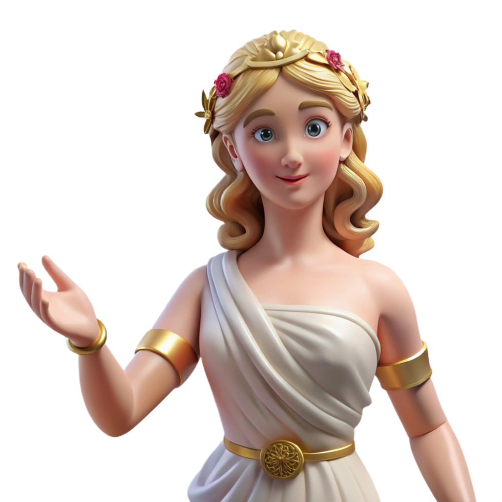 exquisite timeless Aphrodite, Goddess of Love and Beauty, elegant pose, NO BACKGROUND with Transparent Background. png