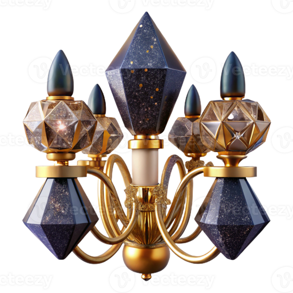 serene artistic Chandelier Crystals Symmetrical Arrangement Isolated professional png
