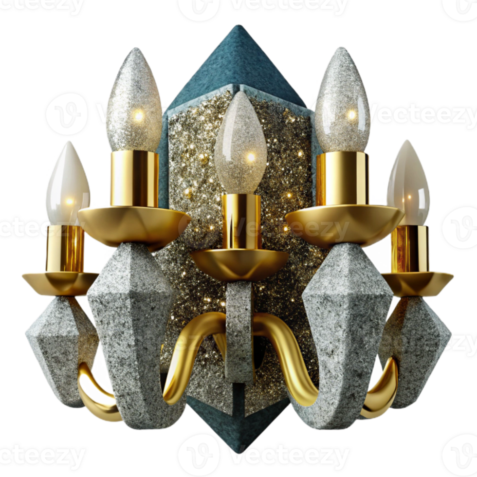impressive abstract Chandelier Crystals Symmetrical Arrangement Isolated detailed png