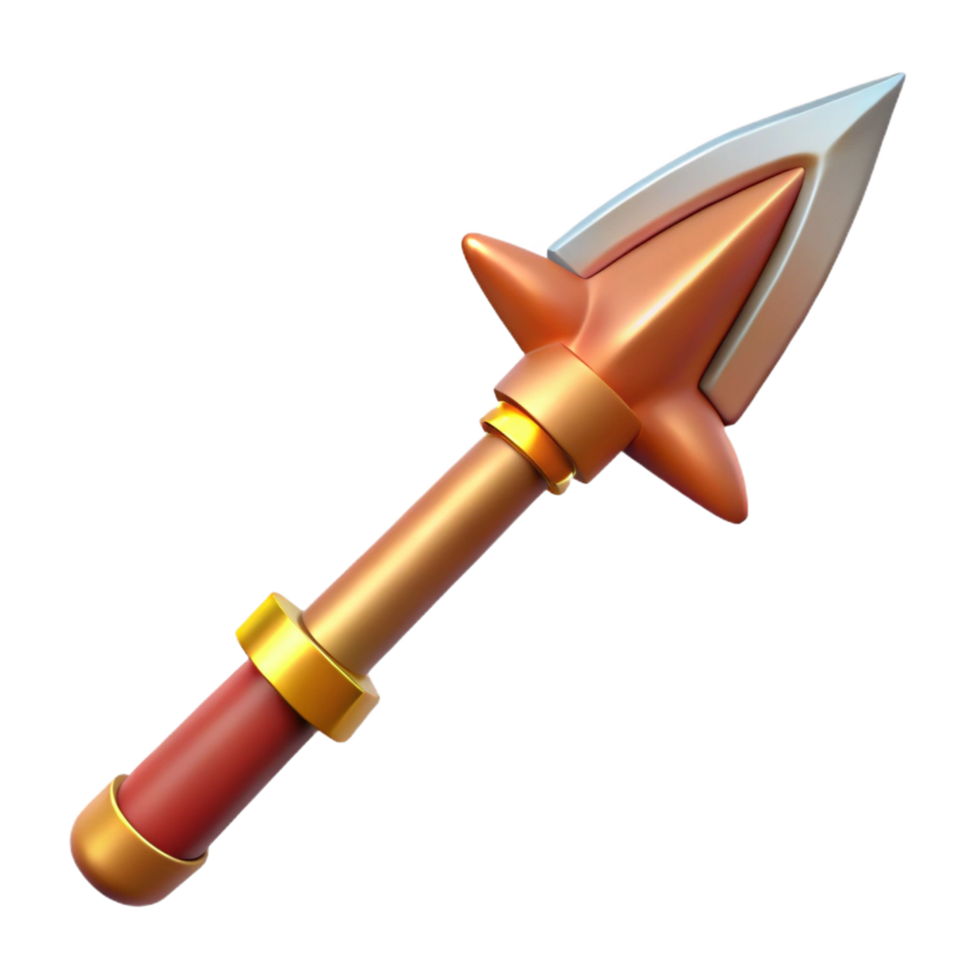 extraordinary nostalgic mid-century Gungnir, Odin's spear, NO BACKGROUND with Transparent Background. perfect clarity png