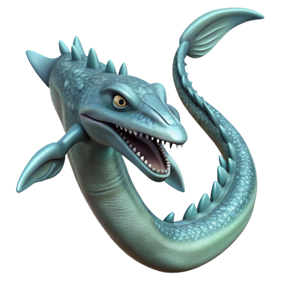 dramatic spectacular Leviathan, sea monster, biblical, NO BACKGROUND with Transparent Background. genuine png