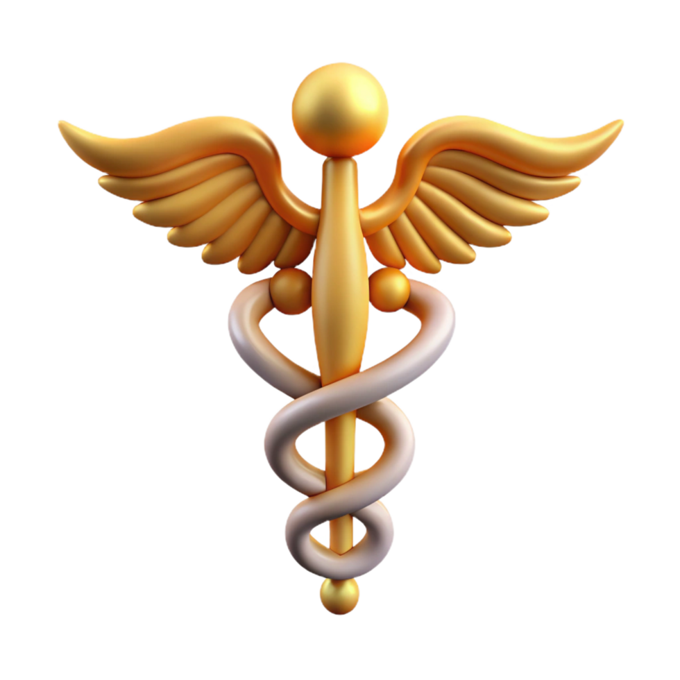 harmonious dazzling Caduceus, Hermes' staff, NO BACKGROUND with Transparent Background. professional png