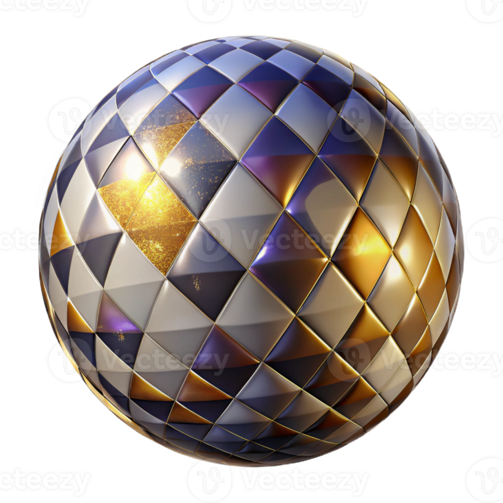 vibrant abstract Checkered Sphere Illusion Cutout with Shadow Detail detailed png