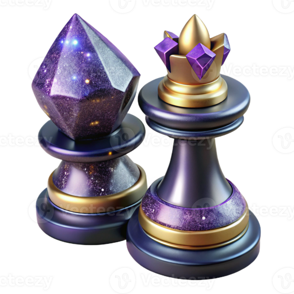 dramatic modern Chess Pieces Top View Isolated Cutout detailed png
