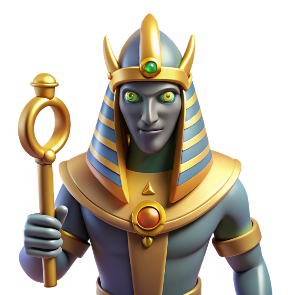 glorious signature Osiris, Egyptian god of the underworld, NO BACKGROUND with Transparent Background. png