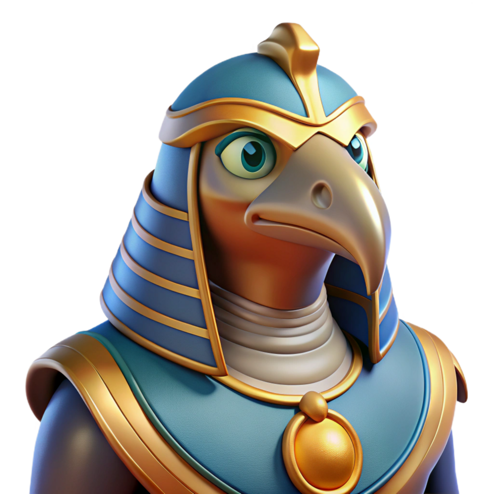 fascinating romantic vintage Horus, Egyptian god of the sky, falcon-headed, NO BACKGROUND with Transparent Background. gallery standard png
