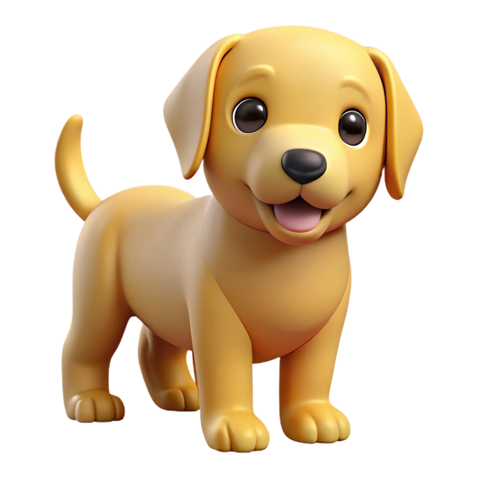elegant passionate art deco Cute playful Golden Retriever puppy NO BACKGROUND with Transparent Background. fine detail png