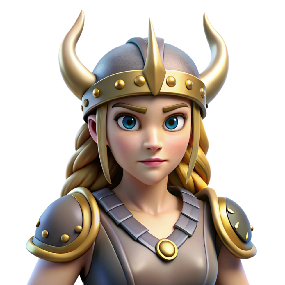 immaculate exemplary Valkyrie, Norse warrior maiden, NO BACKGROUND with Transparent Background. png