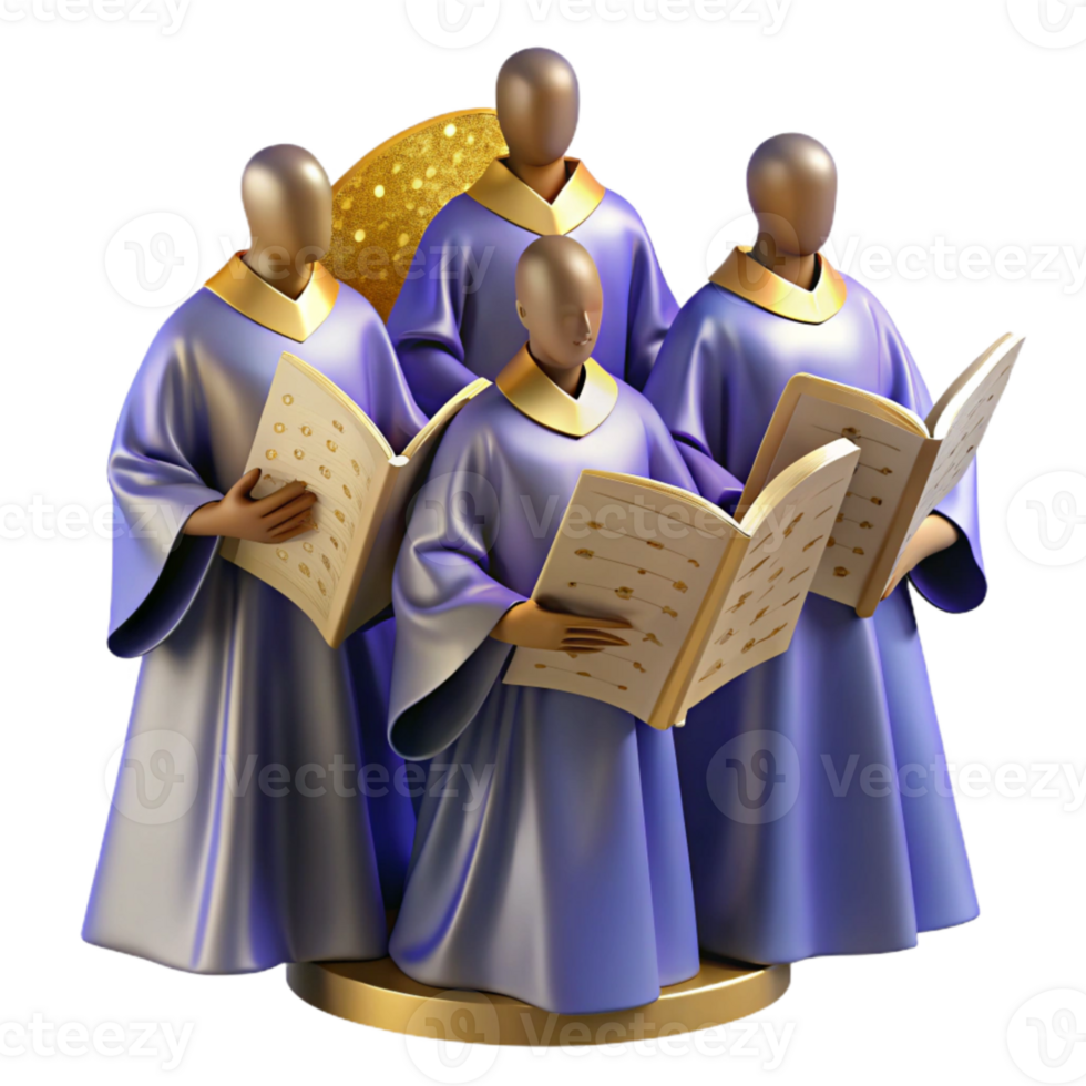 wonderful contemporary Choir Isolated with Singers in Robes and Sheet Music genuine png