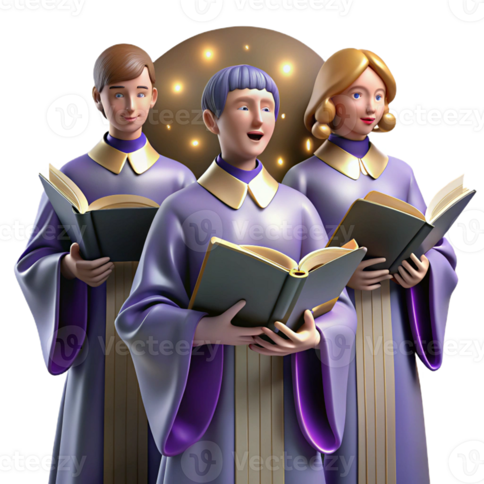 stunning artistic Choir Isolated with Singers in Robes and Sheet Music original png