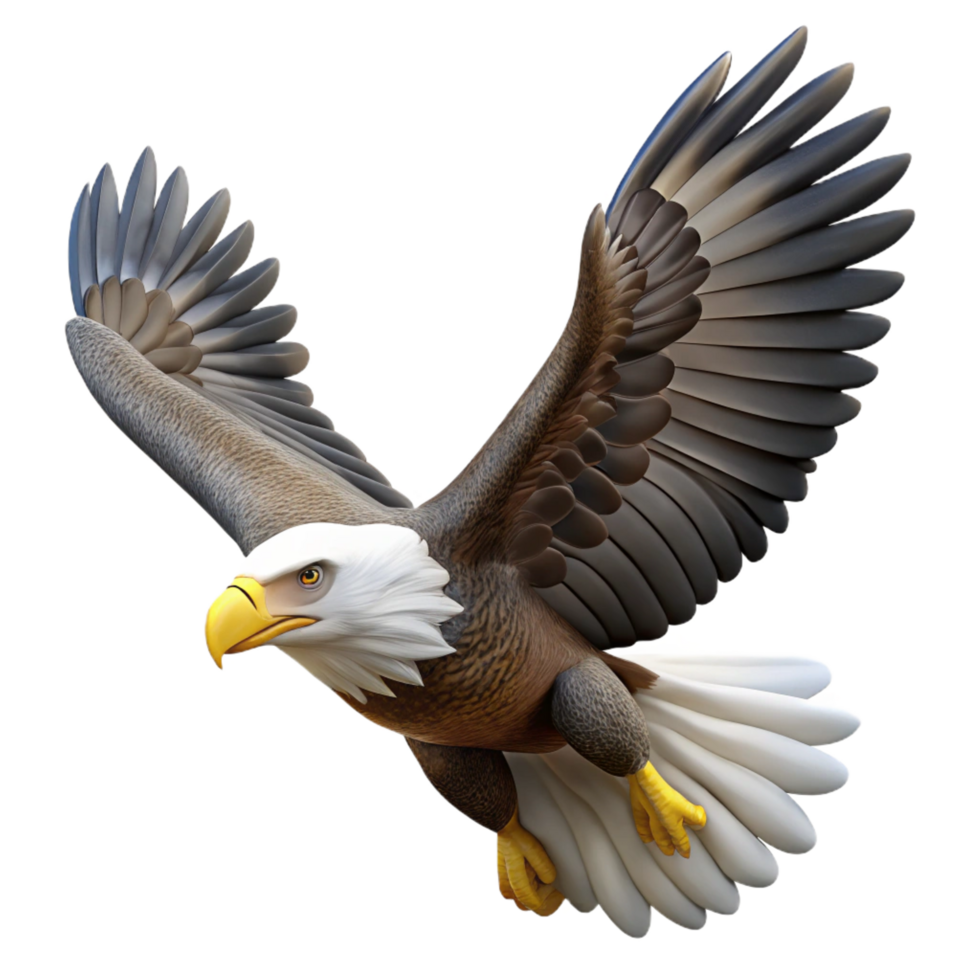 iconic urban Bald eagle in flight no sky or scenery NO BACKGROUND with Transparent Background. top-tier png