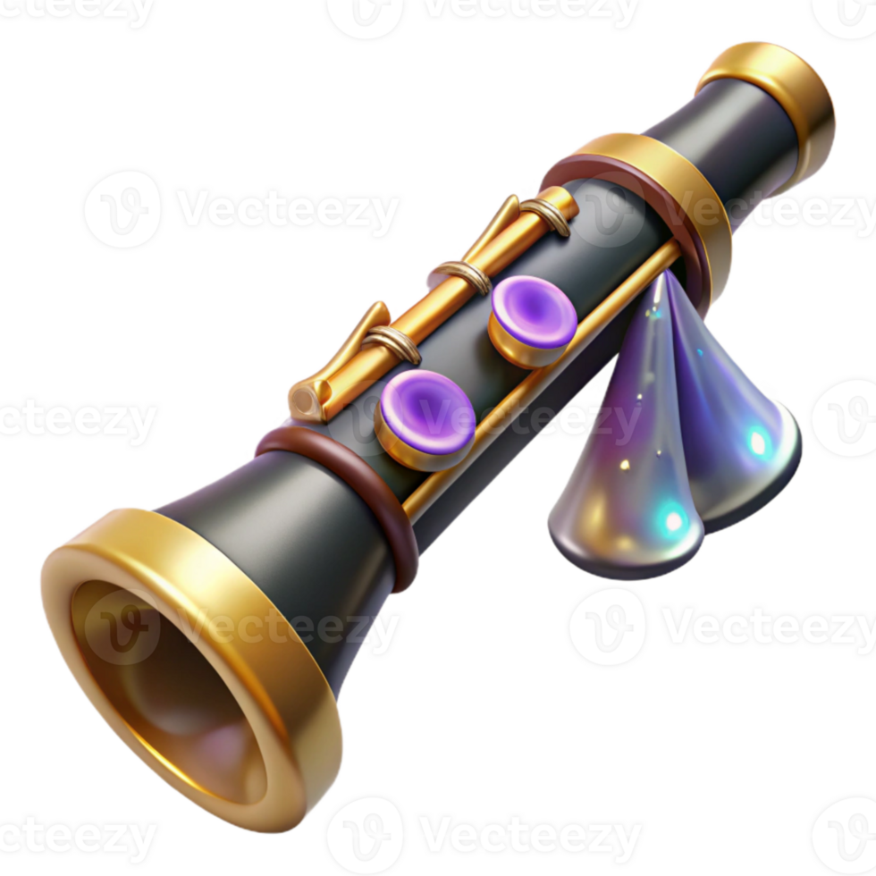 stunning rustic Clarinet Cutout on Transparent Background with Wood Texture high resolution png