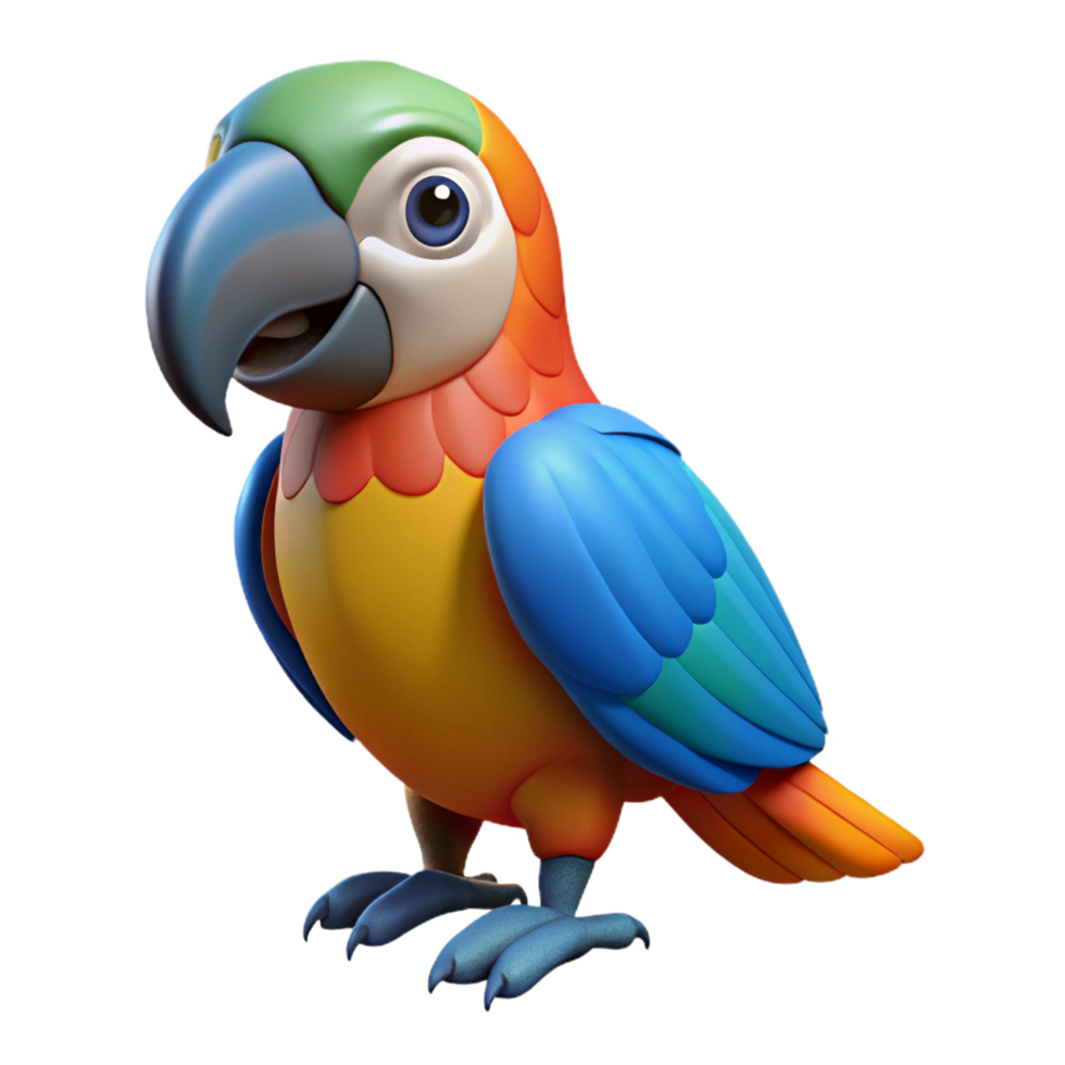 iconic retro Macaw parrot NO BACKGROUND with Transparent Background. authentic png