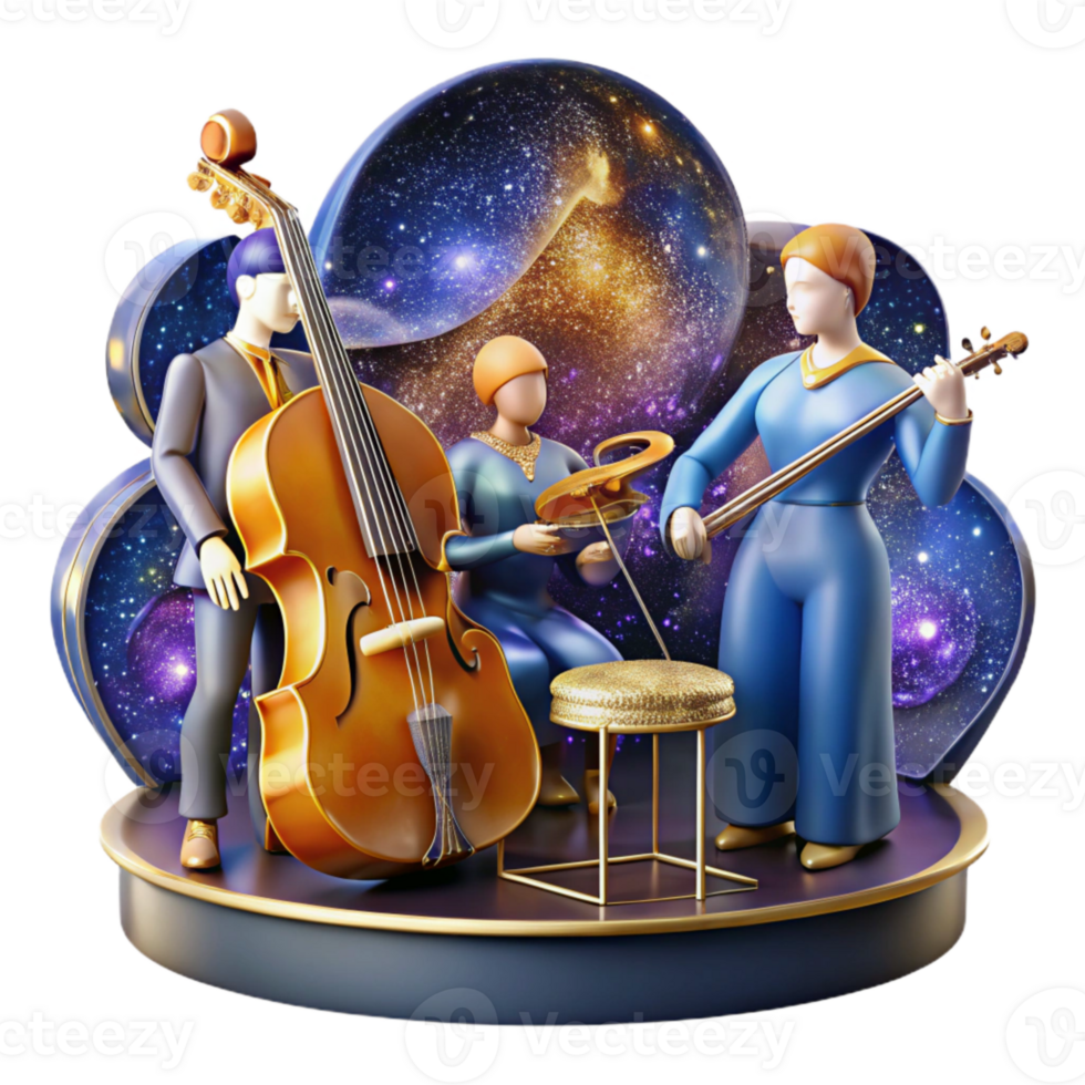 vibrant minimalist Classical Orchestra Cutout with Musicians and Instruments original png