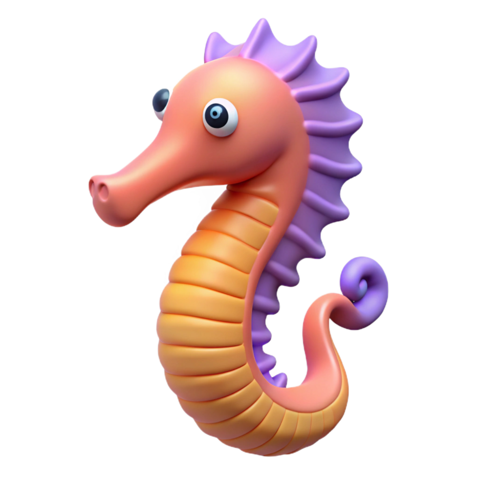 impressive reflective tropical Seahorse NO BACKGROUND with Transparent Background. flawless png