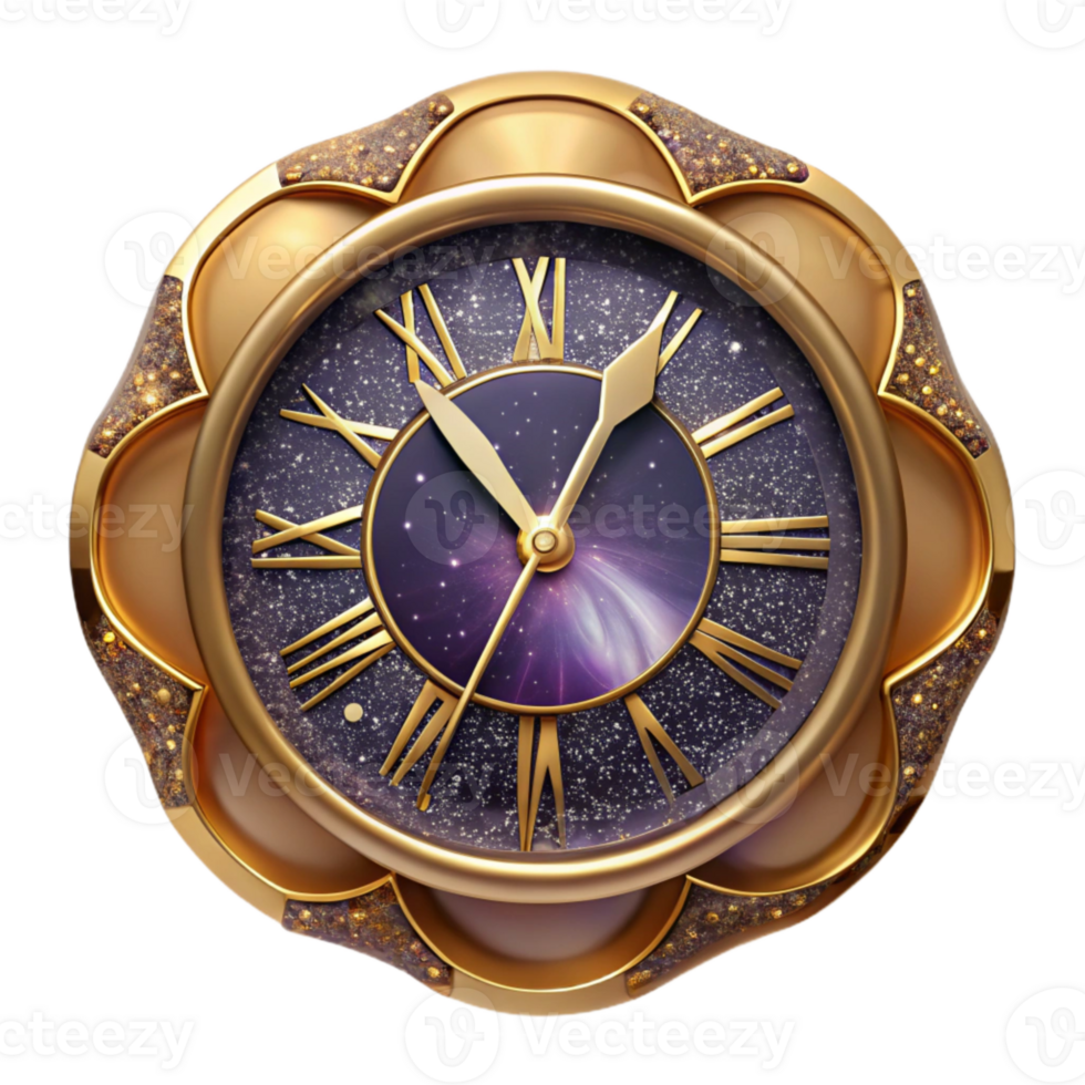 beautiful modern Clock Face Roman Numerals Symmetry Isolated authentic png