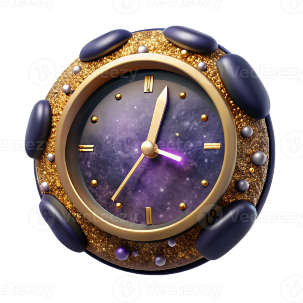elegant abstract Clock Face with Bold Numbers Isolated high quality png