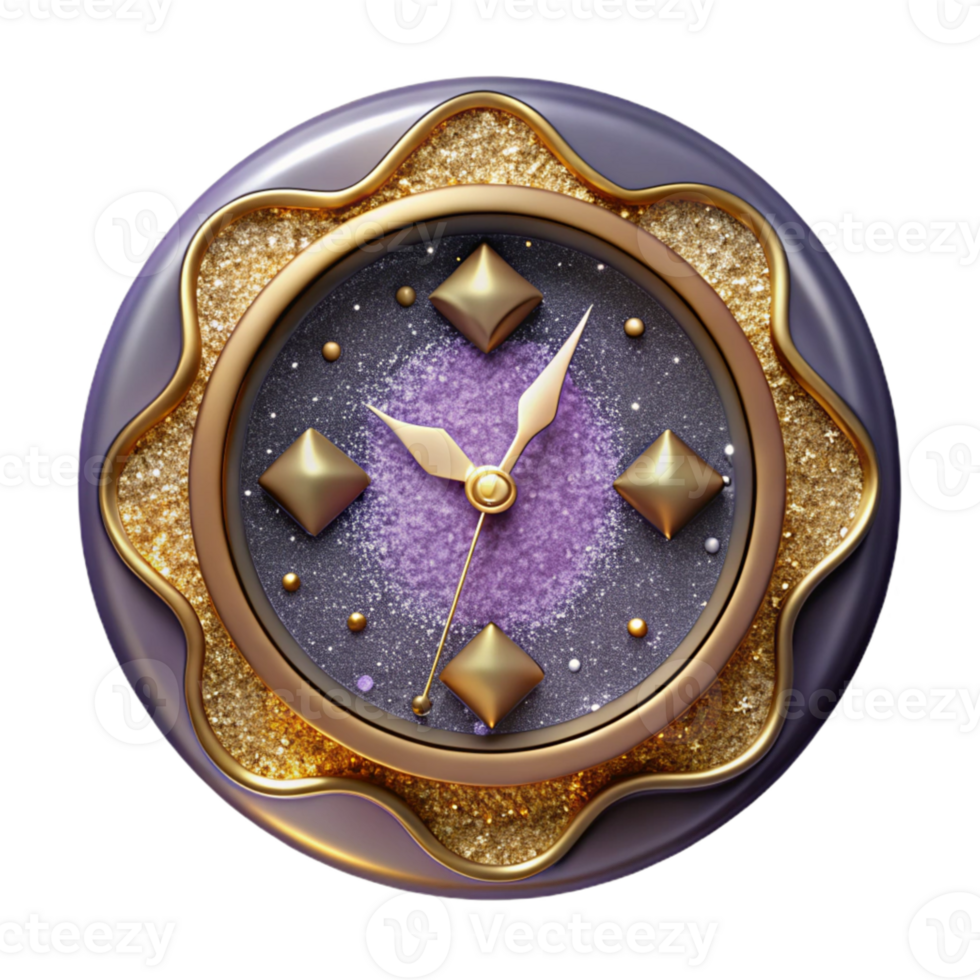 dramatic classic Clock Face with Arabic Numerals Isolated detailed png