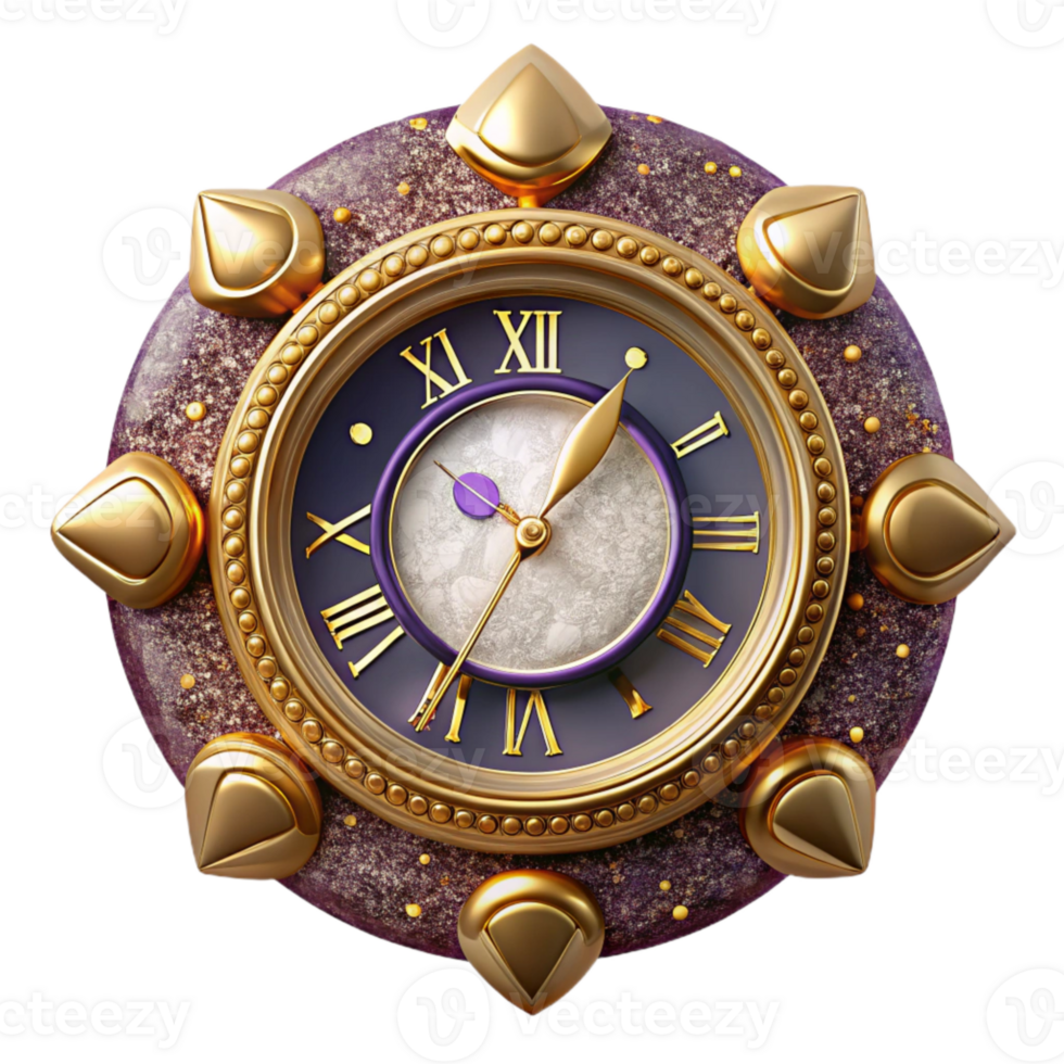 serene vintage Clock Face Roman Numerals Symmetry Isolated detailed png