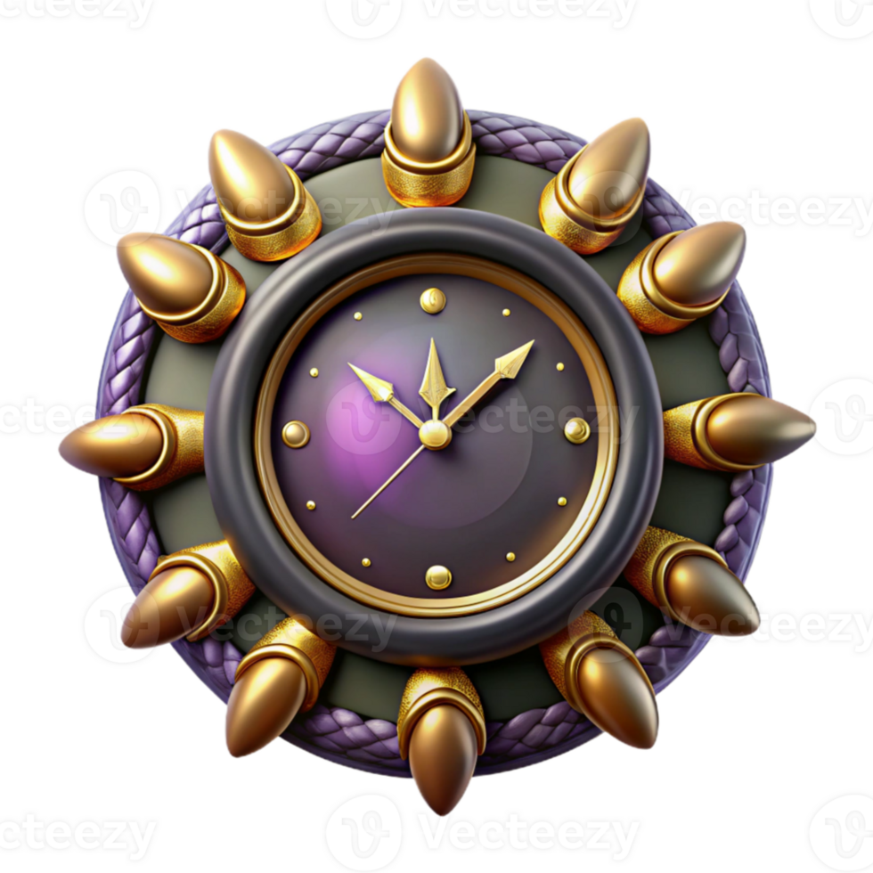 beautiful creative Clock Face with Decorative Hands Isolated png