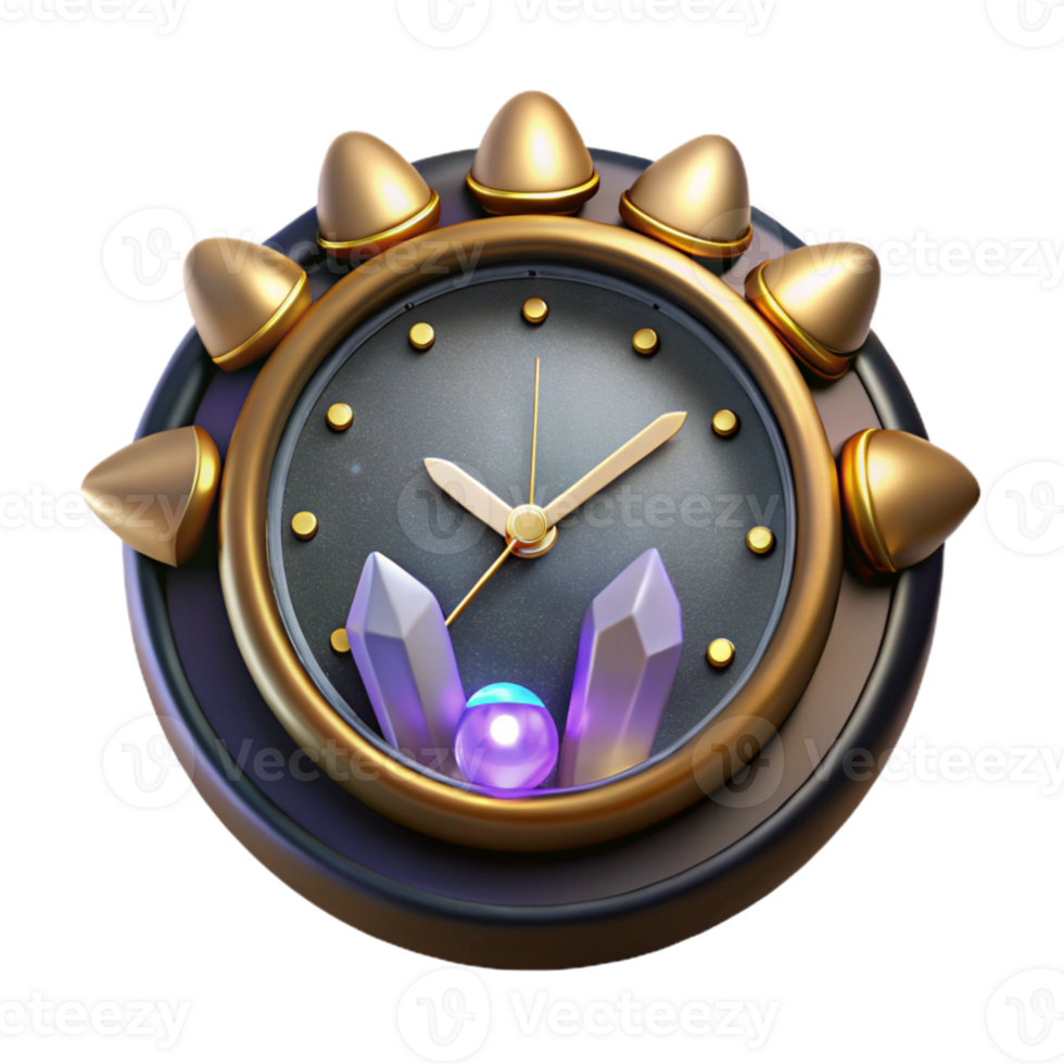 elegant modern Clock Face with Glow in the Dark Hands Isolated authentic png