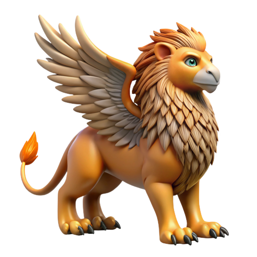 glorious memorable Griffin, eagle-lion hybrid, NO BACKGROUND with Transparent Background. png