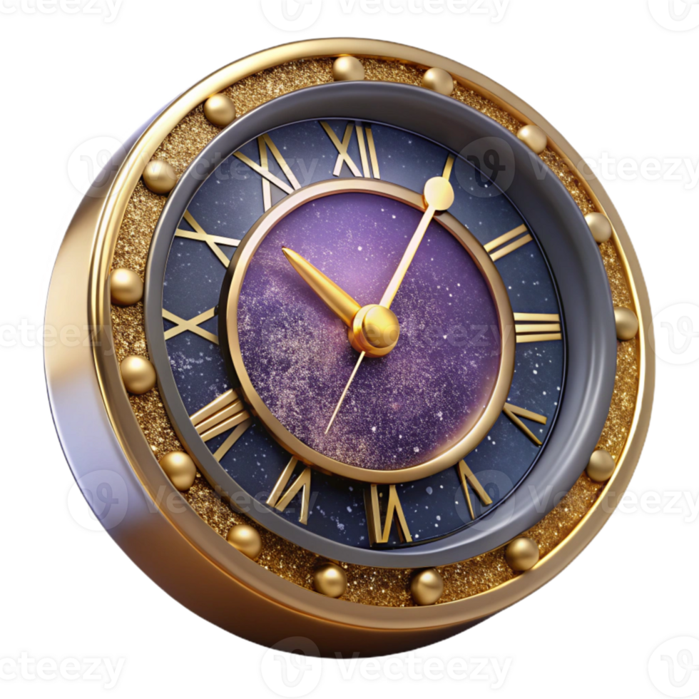 extraordinary rustic Clock Face with Roman Numerals Isolated high quality png