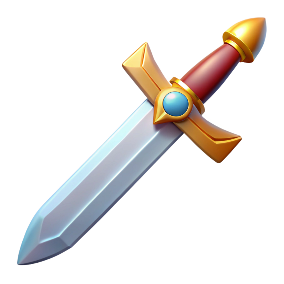energetic gorgeous Excalibur, King Arthur's sword, NO BACKGROUND with Transparent Background. premium png