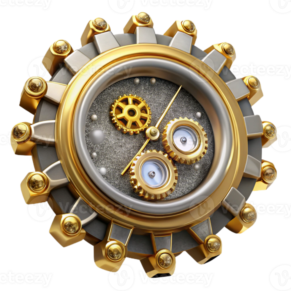 extraordinary rustic Clock Gears Intricate Detail Isolated premium png