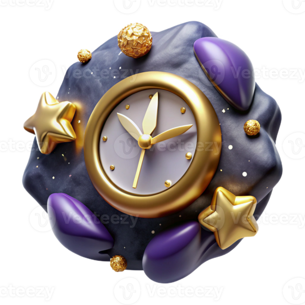 impressive artistic Clock Hands at Noon Isolated authentic png