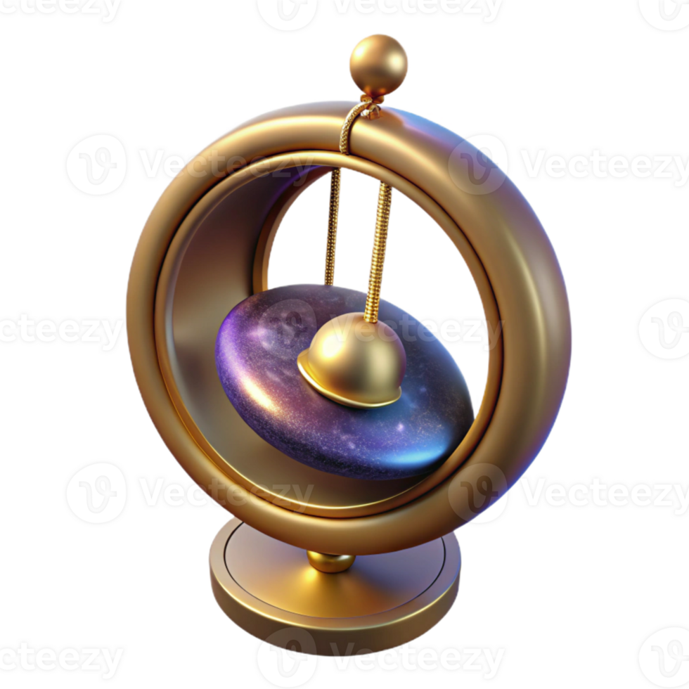 serene minimalist Clock Pendulum Swinging Side View Isolated Element premium png