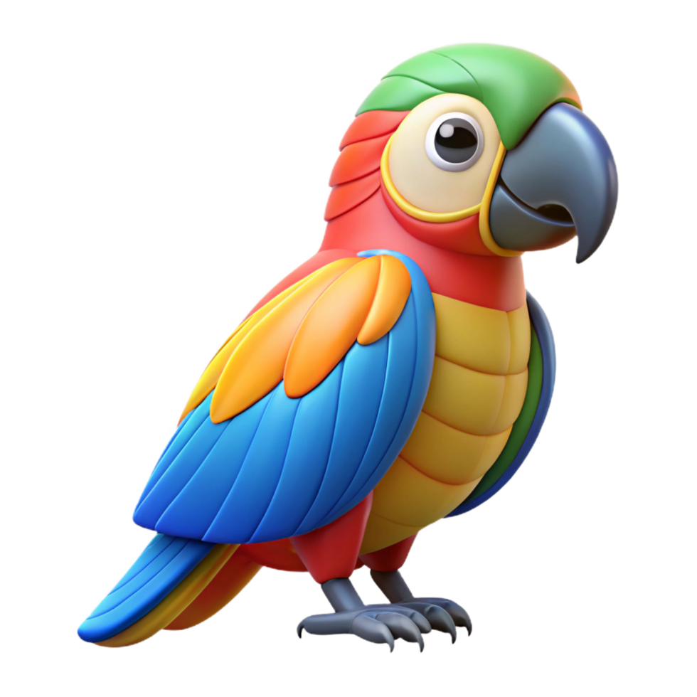 fascinating ethereal retro A colorful macaw parrot. NO BACKGROUND with Transparent Background. fine detail png