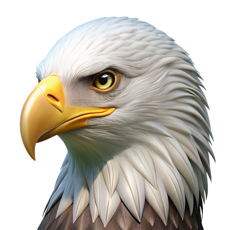 elegant dramatic artistic A majestic bald eagle, close-up portrait. NO BACKGROUND with Transparent Background. gallery standard png