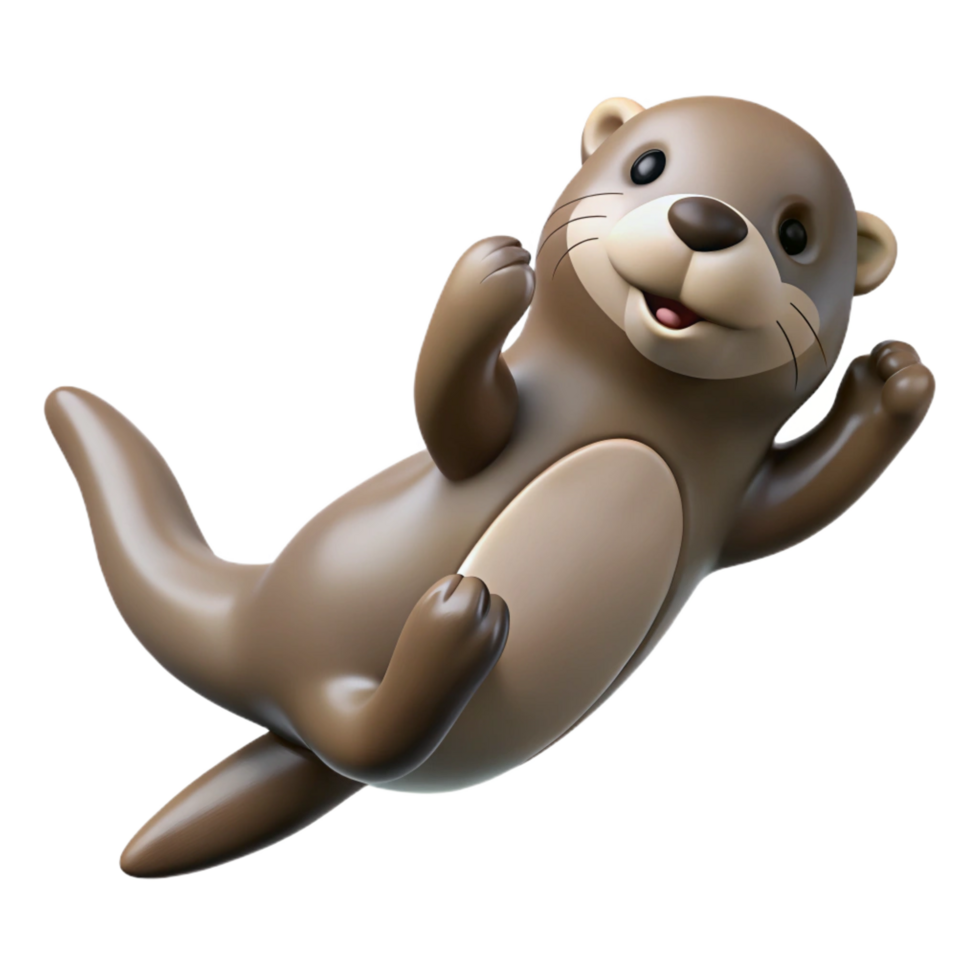 gorgeous harmonious modern A playful sea otter floating on its back. NO BACKGROUND with Transparent Background. original png