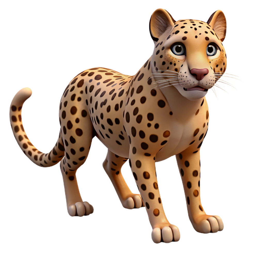 ethereal picturesque A spotted cheetah, ready to pounce. NO BACKGROUND with Transparent Background. premium png