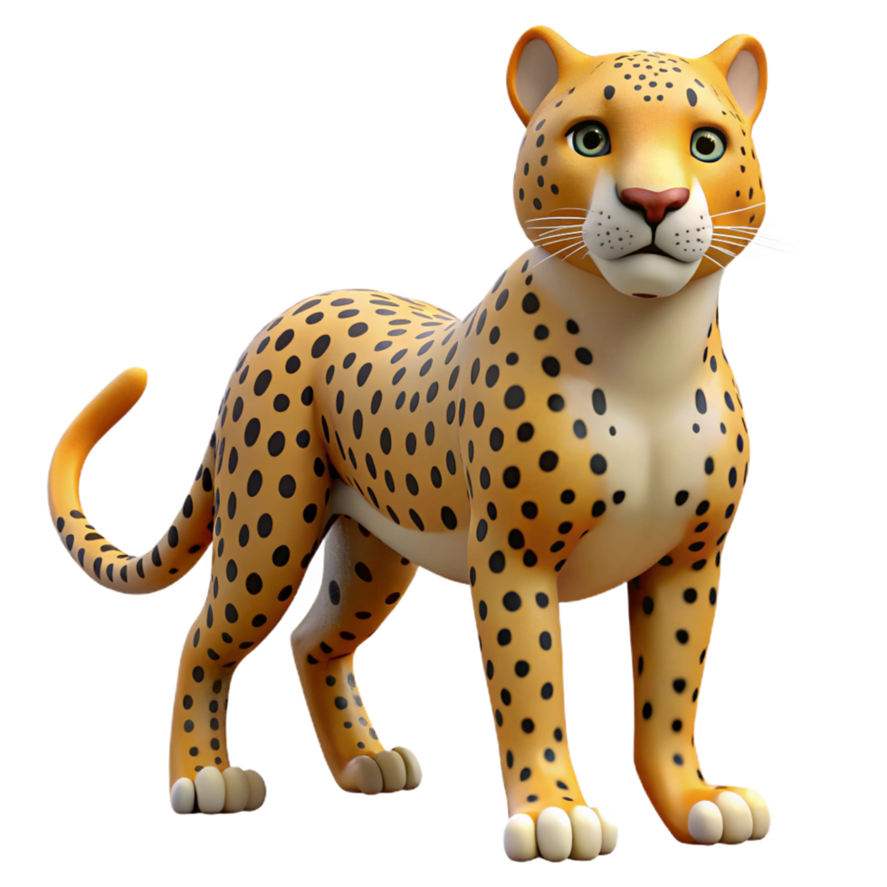 extraordinary sought-after A spotted cheetah, ready to pounce. NO BACKGROUND with Transparent Background. png