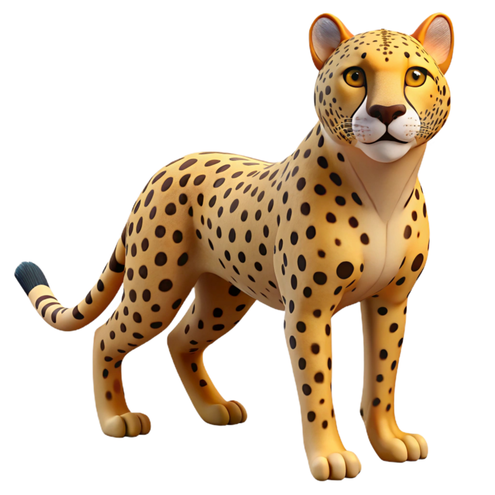 ethereal beautiful A spotted cheetah, ready to pounce. NO BACKGROUND with Transparent Background. masterfully captured png