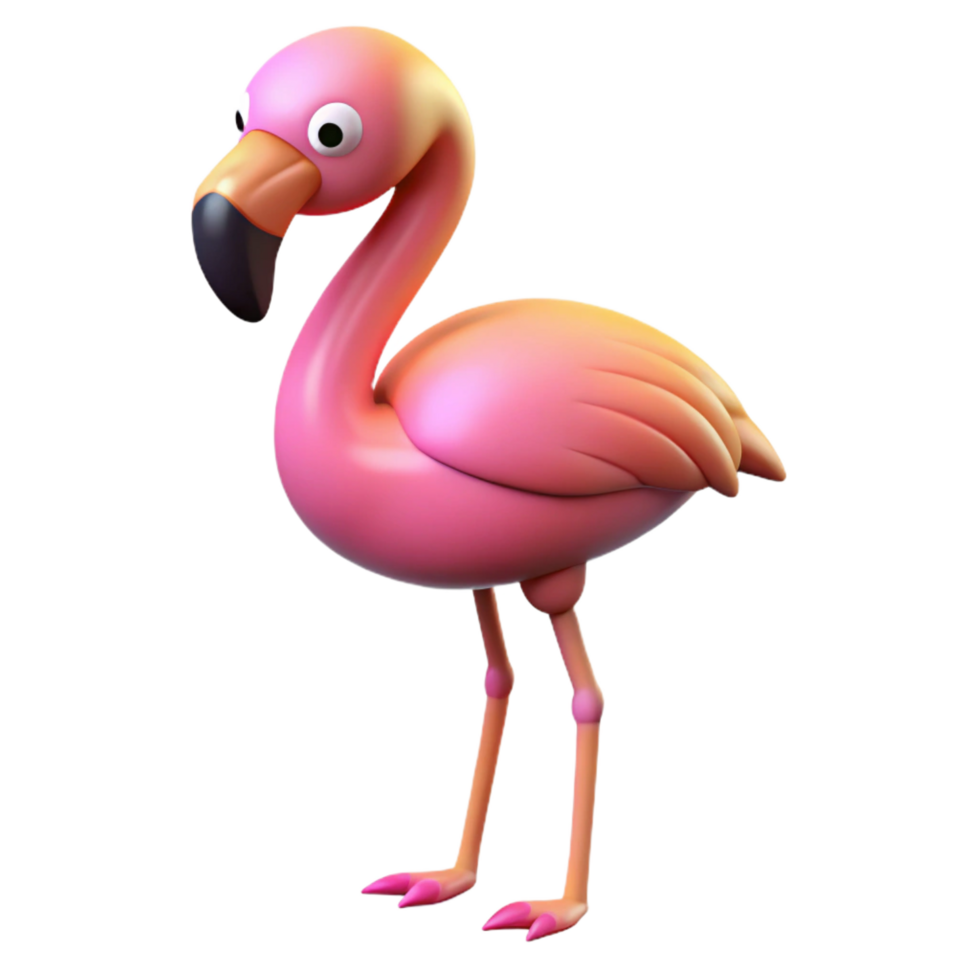 hypnotic celebrated A graceful flamingo standing on one leg. NO BACKGROUND with Transparent Background. png