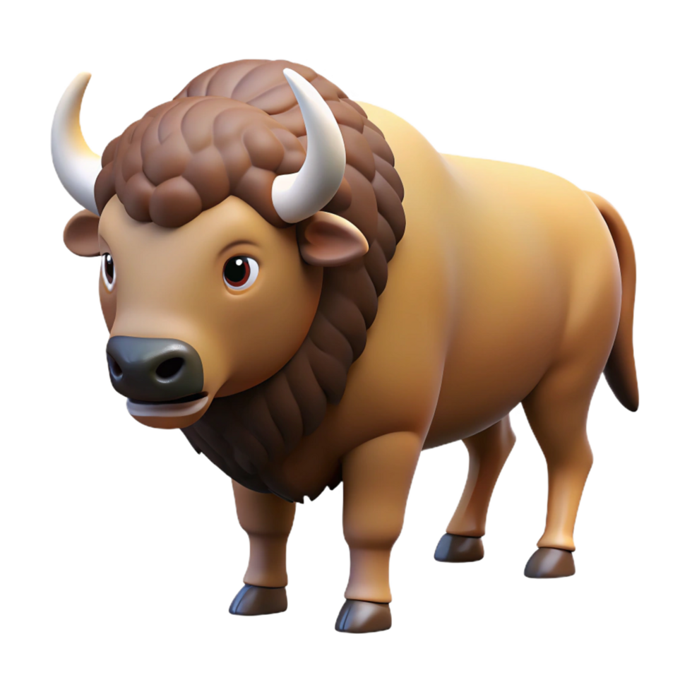 impressive peaceful rustic A bison, head lowered. NO BACKGROUND with Transparent Background. gallery standard png
